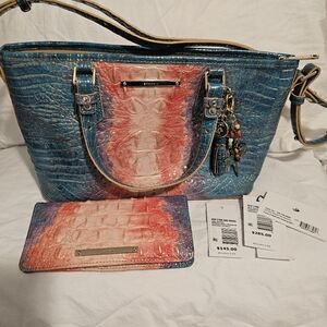 Brahmin Melbourne Mini Asher Sundew Ombre Bag And Wallet